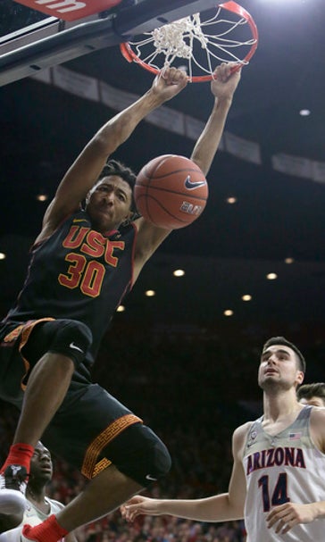 Trier scores 25, No. 4 Arizona beats USC 90-77 (Feb 23, 2017)